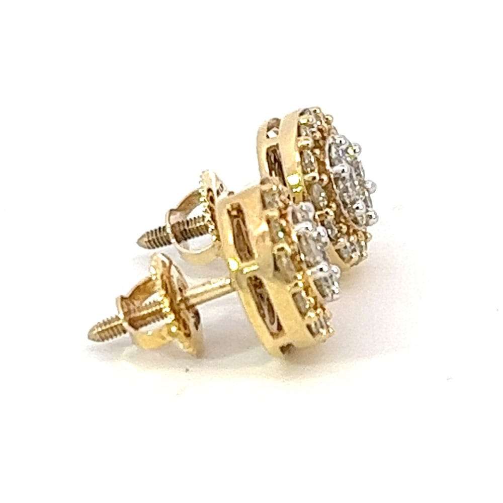 10K Gold Earrings with Diamonds – 0.86 CTW Studs