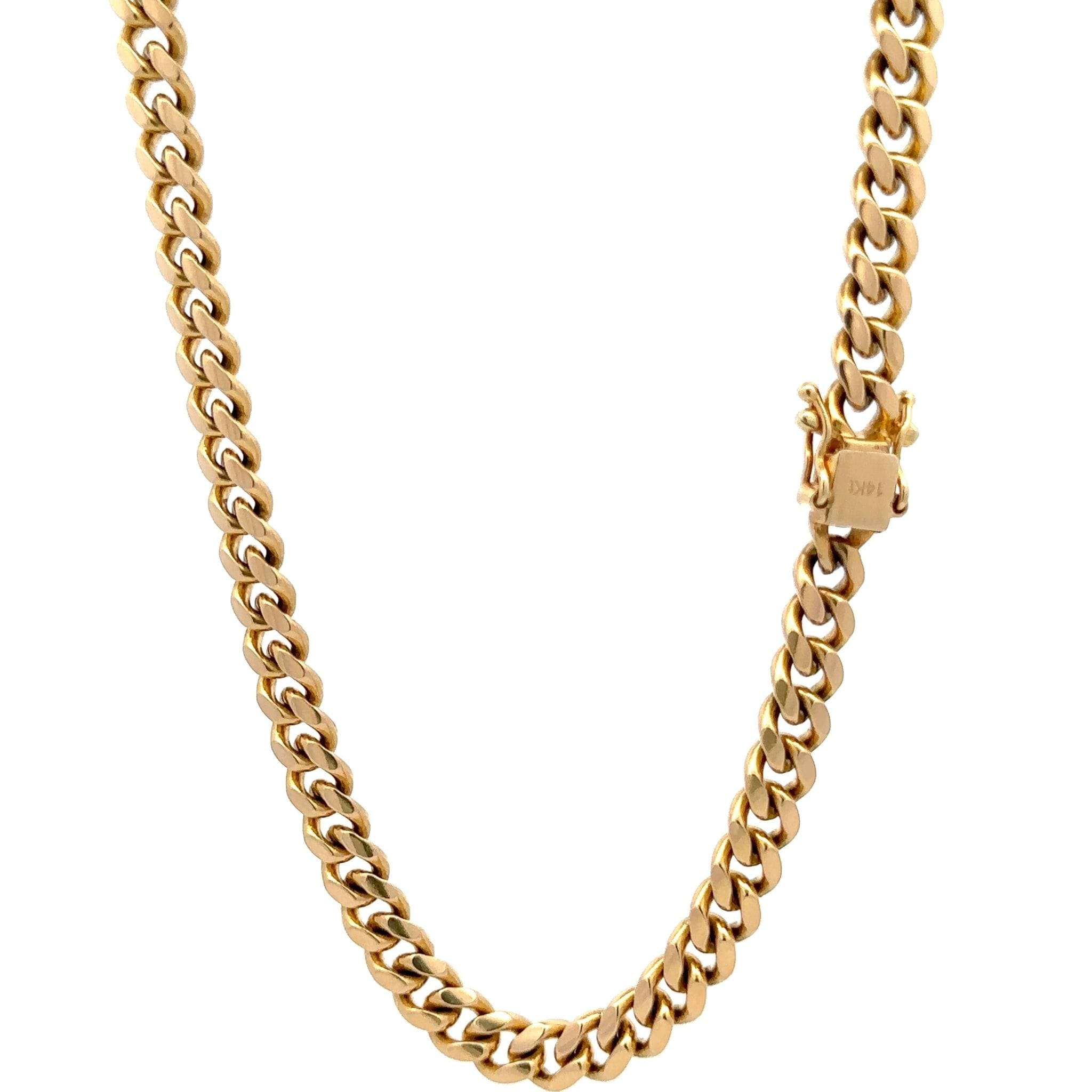 14K Solid Gold Miami Cuban Link Chain