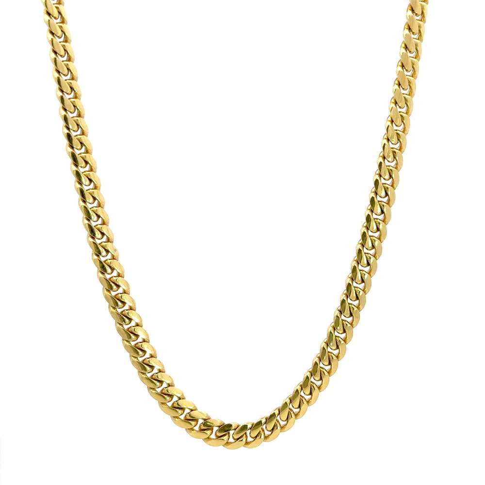 10K Yellow Gold Solid Miami Cuban Chain – 5MM, 26 Inch